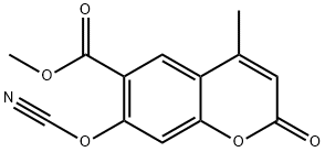 2H-1-Benzopyran-6-carboxylic acid, 7-cyanato-4-methyl-2-oxo-, methyl ester Struktur