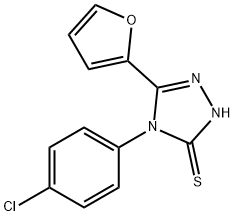 3H-1,2,4-Triazole-3-thione, 4-(4-chlorophenyl)-5-(2-furanyl)-2,4-dihydro- Structure
