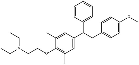 Ethanamine, N,N-diethyl-2-[4-[2-(4-methoxyphenyl)-1-phenylethyl]-2,6-dimethylphenoxy]- Structure