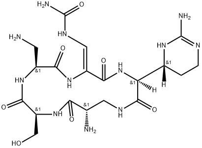 シクロ[A2pr-Ser-A2pr-2-(アミノカルボニルアミノメチレン)Gly-2-(2-イミノヘキサヒドロピリミジン-4-イル)Gly-] 化学構造式