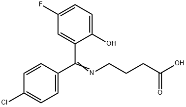 Butanoic acid, 4-[[(4-chlorophenyl)(5-fluoro-2-hydroxyphenyl)methylene]amino]-, 62665-97-8, 结构式