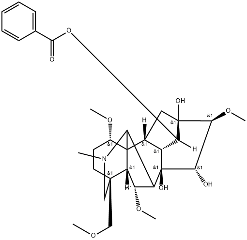 苯甲酰次乌头碱, 63238-66-4, 结构式