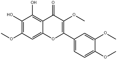 5,6-Dihydroxy-3,7,3',4'-tetramethoxyflavone Structure