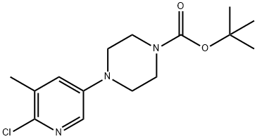 1-Piperazinecarboxylic acid, 4-(6-chloro-5-methyl-3-pyridinyl)-, 1,1-dimethylethyl ester 结构式