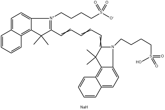 3,3,3',3'-テトラメチル-1,1'-ビス(4-スルホブチル)ベンゾインドジカルボシアニンナトリウム 化学構造式