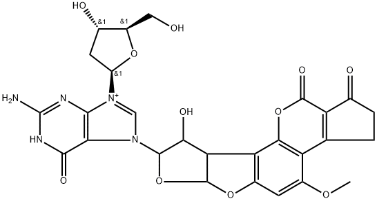 9-Dihydro-8-(N7-guanyl)-9-hydroxyaflatoxin B1 Struktur
