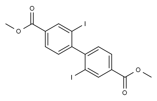 [1,1'-Biphenyl]-4,4'-dicarboxylic acid, 2,2'-diiodo-, 4,4'-dimethyl ester,65235-38-3,结构式