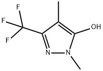 1H-Pyrazol-5-ol, 1,4-dimethyl-3-(trifluoromethyl)- 化学構造式