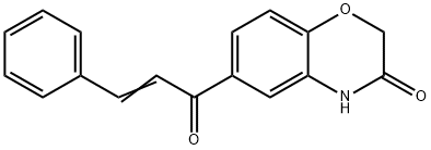 6-(3-phenylprop-2-enoyl)-3,4-dihydro-2H-1,4-benzoxazin-3-one Struktur