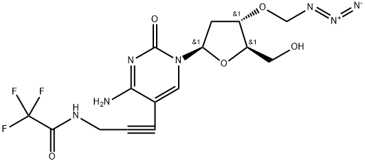 3'-O-(Azidomethyl)-2'-deoxy-5-[3-[(2,2,2-trifluoroacetyl)amino]-1-propyn-1-yl]-cytidine Structure
