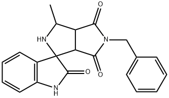 2,3-Dihydroindole-2-one-3-spiro-2'-(7'-benzyl-6',8'-dioxo-5-methyl-3,7- diazabicyclo[3.3.0]octane) 结构式