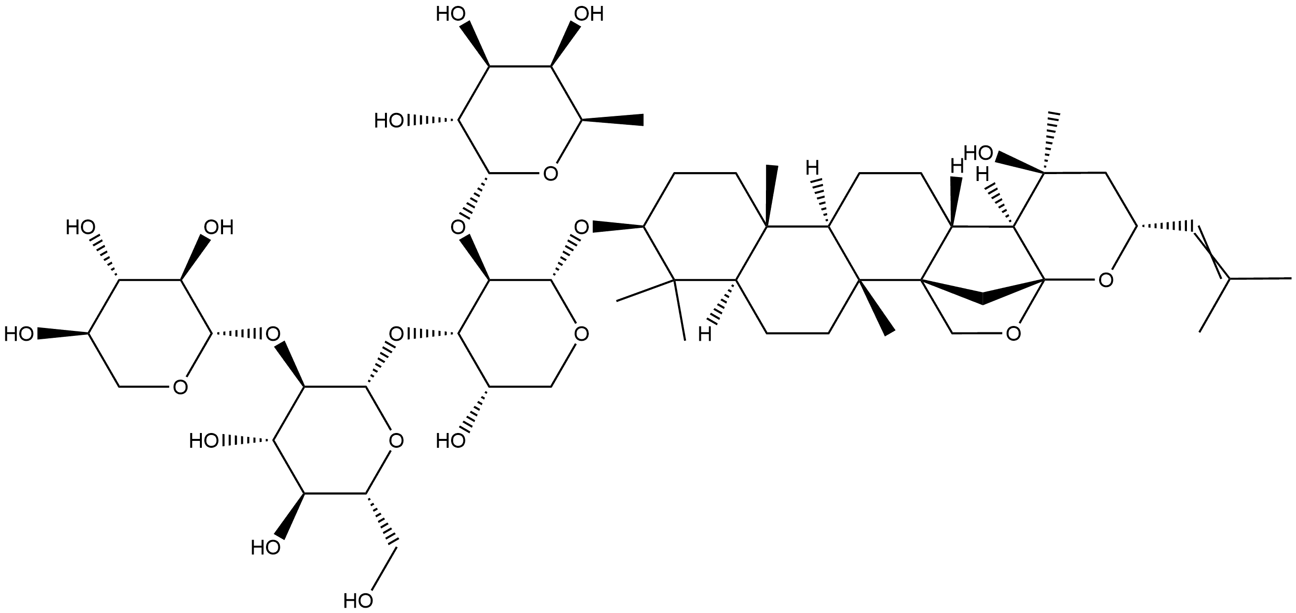 (3beta,16beta,23R)-16,23:16,30-Diepoxy-20-hydroxydammar-24-en-3-yl O-6-deoxy-alpha-D-galactopyranosyl-(1-2)-O-[O-beta-D-xylopyranosyl-(1-2)-beta-D-glucopyranosyl-(1-3)]-alpha-L-arabinopyranoside