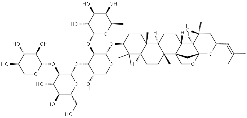 (3beta,16beta,23R)-16,23:16,30-Diepoxy-20-hydroxydammar-24-en-3-yl O-6-deoxy-alpha-D-galactopyranosyl-(1-2)-O-[O-beta-D-xylopyranosyl-(1-2)-beta-D-glucopyranosyl-(1-3)]-alpha-L-arabinopyranoside