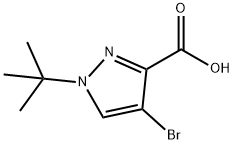 4-溴-1-(叔丁基)-1H-吡唑-3-甲酸, 682757-51-3, 结构式