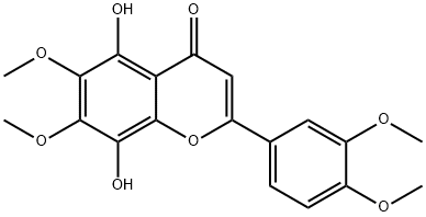 4H-1-Benzopyran-4-one, 2-(3,4-dimethoxyphenyl)-5,8-dihydroxy-6,7-dimethoxy- Structure
