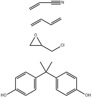 羧基封端-(2-丙烯腈与1,3-丁二烯)的聚合物与双酚A和氯甲基环氧乙烷的聚合物, 68610-41-3, 结构式