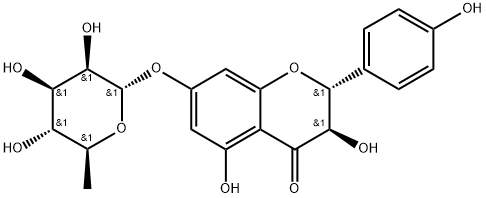 ジヒドロケンフェロール 7-O-ラムノシド 化学構造式