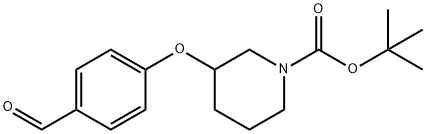 tert-butyl (S)-3-(4-formylphenoxy)piperidine-1-carboxylate Struktur