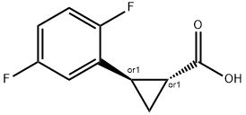 trans-2-(2，5-difluorophenyl)cyclopropane-1-carboxylic acid, 701914-06-9, 结构式