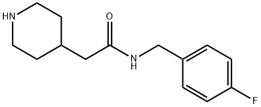 4-Piperidineacetamide, N-[(4-fluorophenyl)methyl]- Struktur