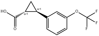 trans-2-(3-(trifluoromethoxy)phenyl)cyclopropane-1-carboxylic acid, 705250-92-6, 结构式