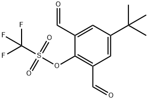 Methanesulfonic acid, 1,1,1-trifluoro-, 4-(1,1-dimethylethyl)-2,6-diformylphenyl ester Structure