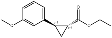 trans-ethyl-2-(3-methoxyphenyl)cyclopropane-1-carboxylate, 71778-34-2, 结构式