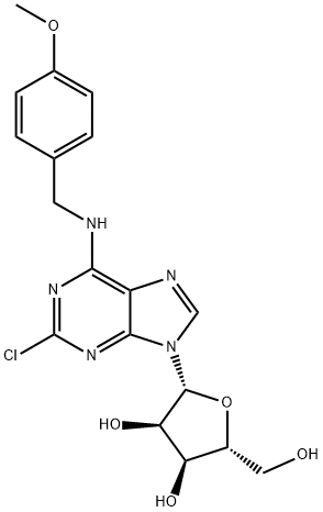2’-Chloro-N6-(4-methoxy)benzyl adenosine Structure