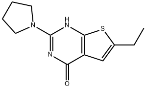 6-乙基-2-(吡咯烷-1-基)-3H,4H-噻吩并[2,3-D]嘧啶-4-酮, 724745-15-7, 结构式
