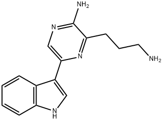 Pyrazinepropanamine, 3-amino-6-(1H-indol-3-yl)- 结构式
