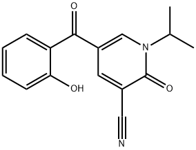 5-(2-羟基苯甲酰基)-2-氧代-1-(丙-2-基)-1,2-二氢吡啶-3-甲腈, 730950-26-2, 结构式