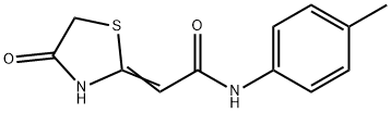 N-(4-甲基苯基)-2-(4-氧代-2-噻唑烷亚基)乙酰胺, 730951-05-0, 结构式