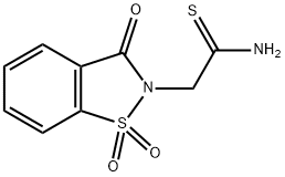2-(1,1,3-trioxo-2,3-dihydro-1,2-benzothiazol-2-yl)ethanethioamide Structure