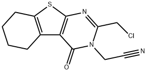 [1]Benzothieno[2,3-d]pyrimidine-3(4H)-acetonitrile, 2-(chloromethyl)-5,6,7,8-tetrahydro-4-oxo- Structure