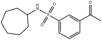 3-乙酰-N-环庚基苯-1-磺酰胺 结构式