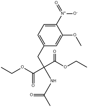2-(ACETYLAMINO)-2-[(3-METHOXY-4-NITROPHENYL)METHYL]-PROPANEDIOIC ACID 1,3-DIETHYL ESTER, 73384-27-7, 结构式
