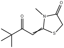 2-(3,3-二甲基-2-氧代丁叉)-3-甲基-4-噻唑烷酮, 735342-66-2, 结构式