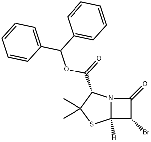 (2S,5R,6S)-6-bromo-3,3-dimethyl-7-oxo-4-thia-1-azabicyclo[3.2.0]heptane-2-carboxylic acid Diphenylmethyl Ester Struktur