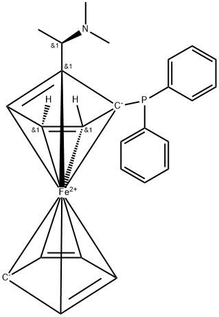 (2S)-1-[(1R)-1-(二甲氨基)乙基]-2-(二苯基膦)二茂铁 结构式