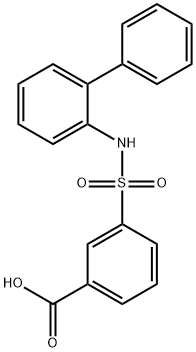 3-[(2-苯基苯基)氨磺酰基]苯甲酸 结构式