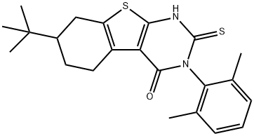 7-(1,1-二甲基乙基)-3-(2,6-二甲基苯基)-2,3,5,6,7,8-六氢-2-硫代[1]苯并噻吩并[2,3-D]嘧啶-4(1H)-酮, 744227-08-5, 结构式