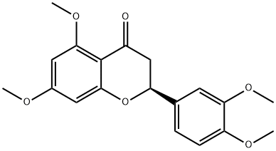 (S)-3′,4′,5,7-テトラメトキシフラバノン 化学構造式