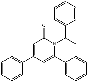 4,6-二苯基-1-(1-苯乙基)吡啶-2(1H)-酮, 76435-87-5, 结构式