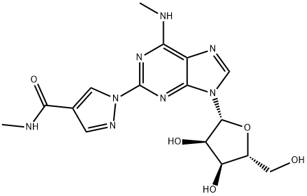 Adenosine, N-methyl-2-[4-[(methylamino)carbonyl]-1H-pyrazol-1-yl]- Structure