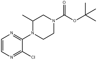 1-Piperazinecarboxylic acid, 4-(3-chloro-2-pyrazinyl)-3-methyl-, 1,1-dimethylethyl ester Struktur