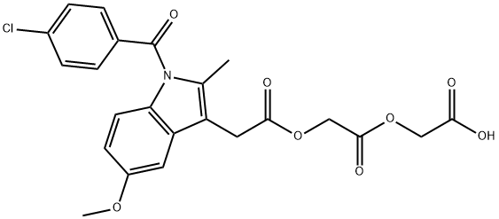 Acemetacin EP Impurity F/Carboxymethyl Acemetacin/[[[[[1-(4-Chlorobenzoyl)-5-methoxy-2-methyl-1H-indol-3-yl]acetyl]oxy]acetyl]oxy]acetic acid Structure