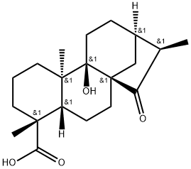 ent-9-Hydroxy-15-oxo-19-kauraic acid Structure