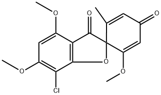 Spiro[benzofuran-2(3H),1'-[2,5]cyclohexadiene]-3,4'-dione, 7-chloro-2',4,6-trimethoxy-6'-methyl- Struktur