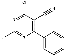 5-Pyrimidinecarbonitrile, 2,4-dichloro-6-phenyl- 化学構造式