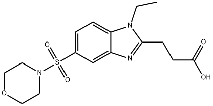 3-[1-ethyl-5-(morpholine-4-sulfonyl)-1H-1,3-benzodiazol-2-yl]propanoic acid Structure